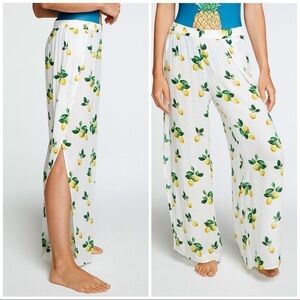 Chaser Lemon Lemonade Cover Up Pants with Side Slits S